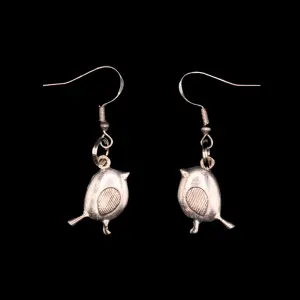 Silver plated Robin earings