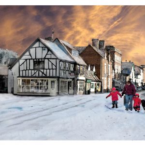 Christmas card view of Thame by Gerald Bright
